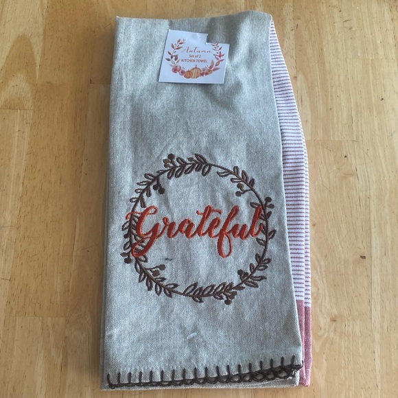 Other - Set of 2 fall towels. NWT. One says grateful. 100% cotton.